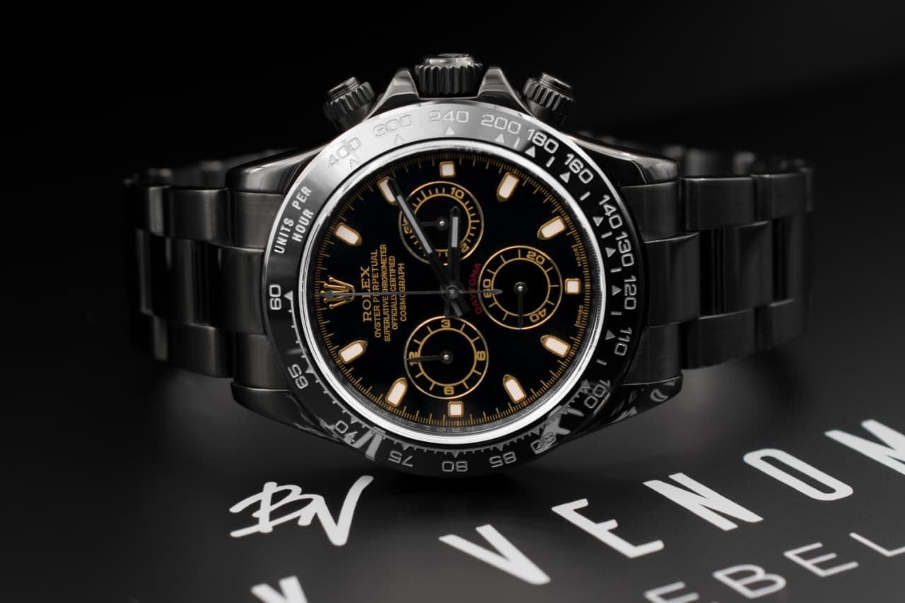 Black Rolex Cosmograph Daytona.