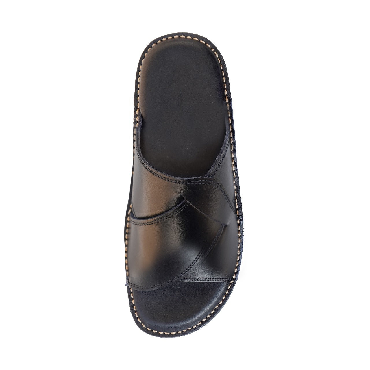 COMFORT HANDMADE SOFT BLACK LEATHER SLIPPERS