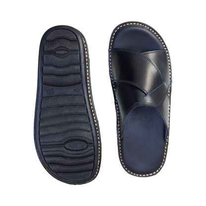 COMFORT HANDMADE SOFT BLACK LEATHER SLIPPERS