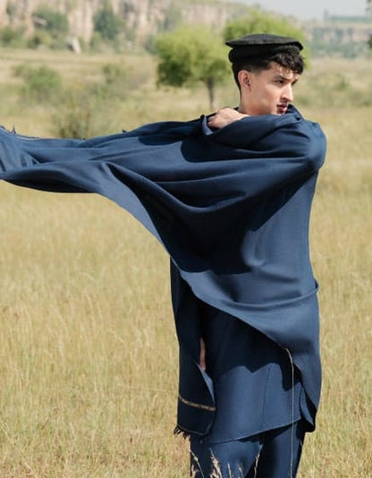 NAVY BLENDED MEN SHAWL