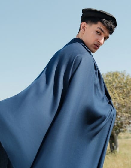 NAVY BLENDED MEN SHAWL